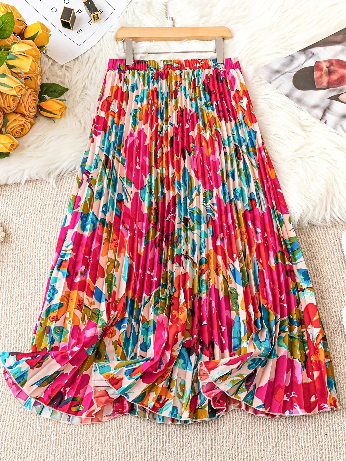 Floral A-line skirt